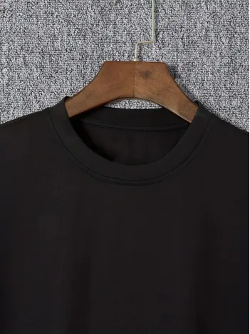 20/1 Penye Compack I TRIED TO WARN YOU. Baskılı Oversize Bisiklet Yaka T-shirt - Siyah