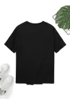 20/1 Penye Compack Palmiye Baskılı Oversize Bisiklet Yaka Kısa Kol T-shirt - Siyah 20/1 Penye Compack Palmiye Baskılı Oversize Bisiklet Yaka Kısa Kol T-shirt - Siyah