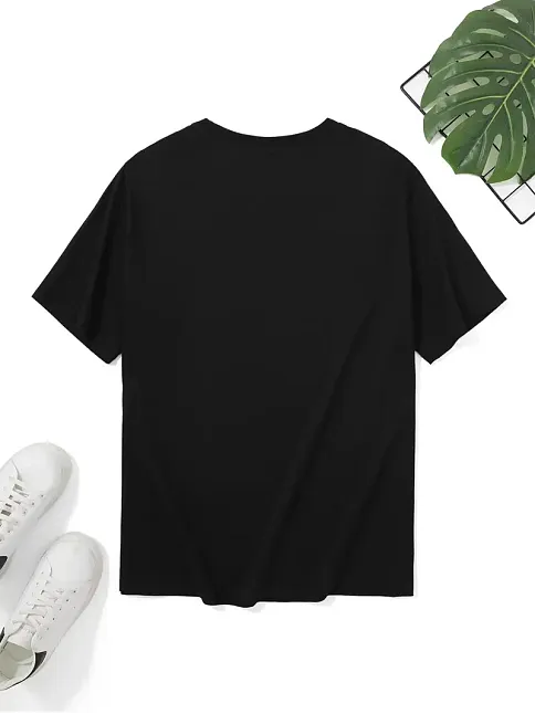 20/1 Penye Compack Palmiye Baskılı Oversize Bisiklet Yaka Kısa Kol T-shirt - Siyah