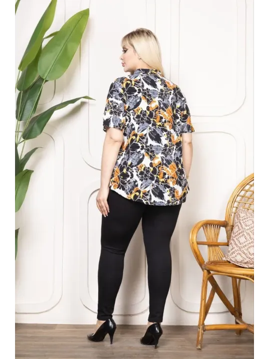 Bebe Yaka Püskül Detaylı Bluz - Desenli