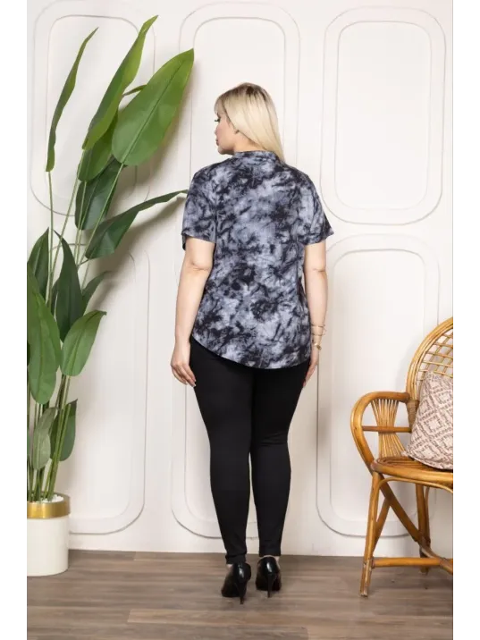 Bebe yaka püskül Detaylı Bluz- Desenli