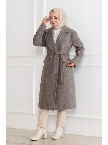 Kadın Kaşe Kaban – Uzun Boy Kruvaze Yaka Kuşaklı Tesettür Kaşe Kışlık Kaban, Astarlı Şık Yünlü Dokuma Oversize Rahat Kalıp Cepli Düğmeli Modern Kap Modeli - Vizon Kadın Kaşe Kaban – Uzun Boy Kruvaze Yaka Kuşaklı Tesettür Kaşe Kışlık Kaban, Astarlı Şık Yünlü Dokuma Oversize Rahat Kalıp Cepli Düğmeli Modern Kap Modeli - Vizon