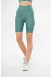 Yüksek Bel Biker Sporcu Şort - Mint Yeşil