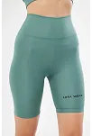 Yüksek Bel Biker Sporcu Şort - Mint Yeşil