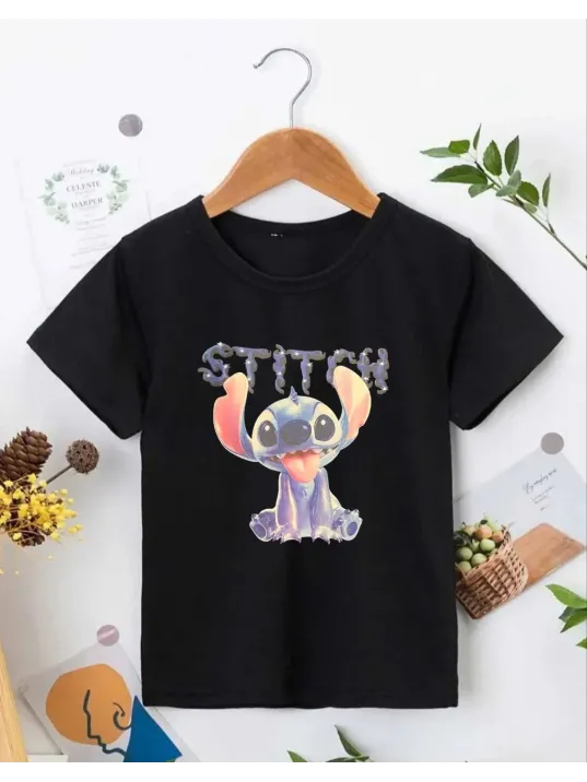 Bisiklet Yaka Kısa Kol Çocuk Baskılı T-Shirt - Siyah Bisiklet Yaka Kısa Kol Çocuk Baskılı T-Shirt - Siyah