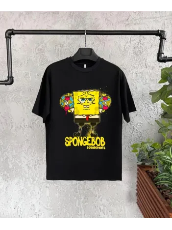 Bisiklet Yaka Kısa Kol Çocuk Baskılı T-Shirt - Siyah Bisiklet Yaka Kısa Kol Çocuk Baskılı T-Shirt - Siyah