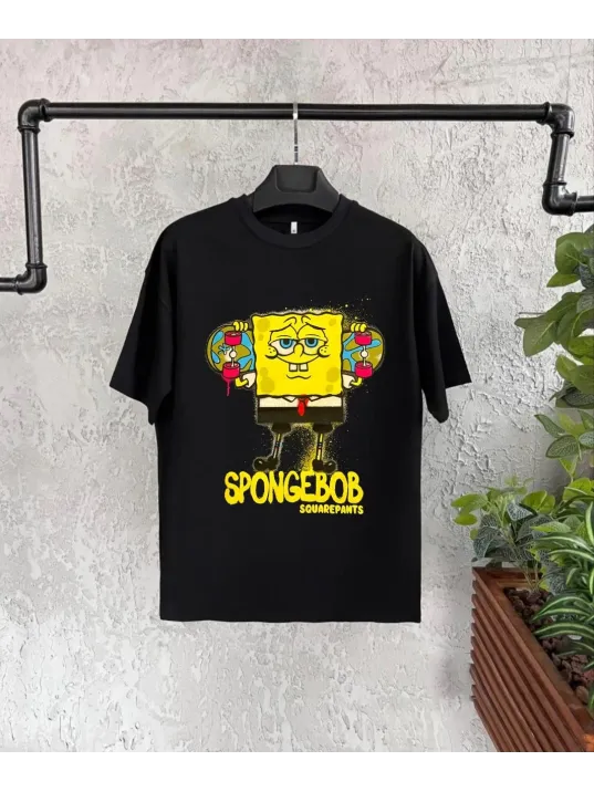 Bisiklet Yaka Kısa Kol Çocuk Baskılı T-Shirt - Siyah Bisiklet Yaka Kısa Kol Çocuk Baskılı T-Shirt - Siyah