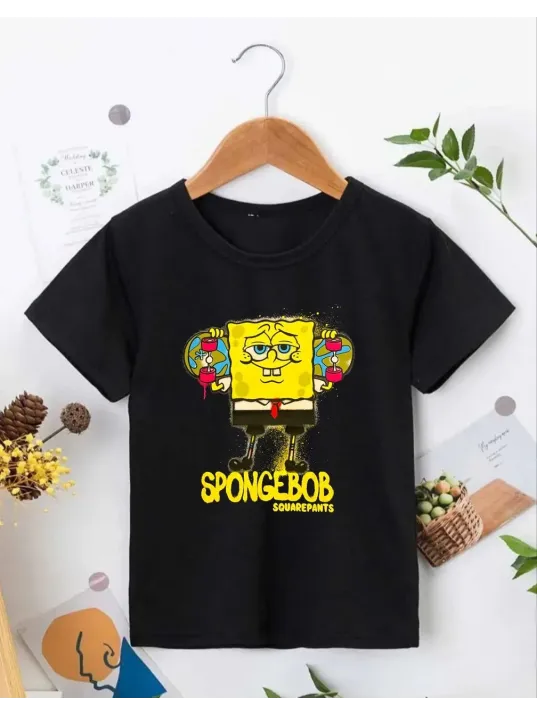 Bisiklet Yaka Kısa Kol Çocuk Baskılı T-Shirt - Siyah Bisiklet Yaka Kısa Kol Çocuk Baskılı T-Shirt - Siyah