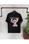 Bisiklet Yaka Kısa Kol Çocuk Baskılı T-shirt - Siyah