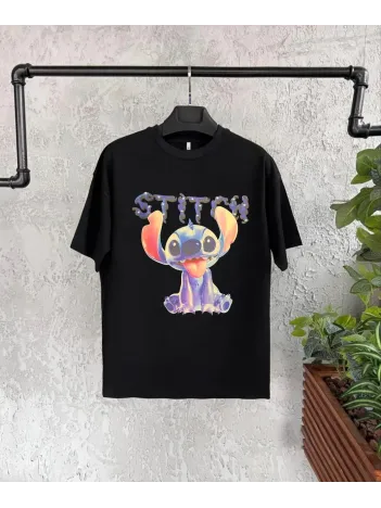 Bisiklet Yaka Kısa Kol Çocuk Baskılı T-Shirt - Siyah Bisiklet Yaka Kısa Kol Çocuk Baskılı T-Shirt - Siyah