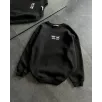 Bisiklet Yaka Üç İplik Baskılı Oversize SweatShirt - Siyah Bisiklet Yaka Üç İplik Baskılı Oversize SweatShirt - Siyah