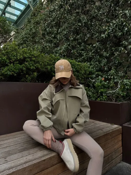 Çift Yakalı Ceket Mont - Yeşil Çift Yakalı Ceket Mont - Yeşil