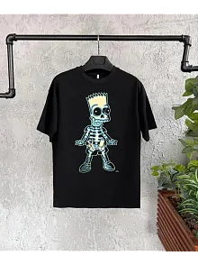 Bisiklet Yaka Kısa Kol Çocuk Baskılı T-shirt - Siyah