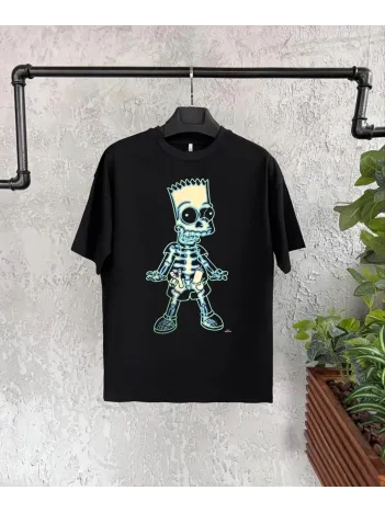 Bisiklet Yaka Kısa Kol Çocuk Baskılı T-Shirt - Siyah Bisiklet Yaka Kısa Kol Çocuk Baskılı T-Shirt - Siyah