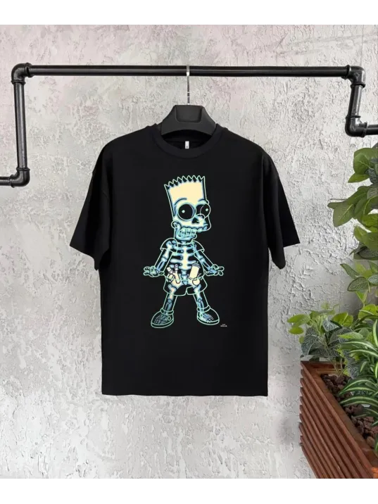 Bisiklet Yaka Kısa Kol Çocuk Baskılı T-Shirt - Siyah Bisiklet Yaka Kısa Kol Çocuk Baskılı T-Shirt - Siyah