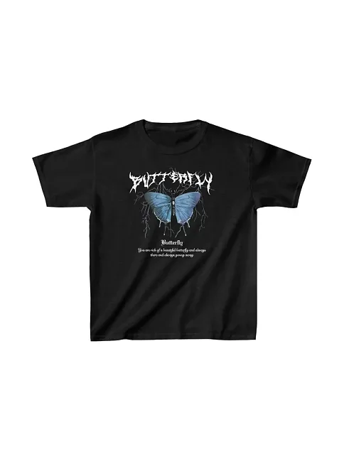 Çocuk Kız Baskılı T-shirt - Siyah