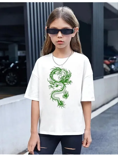 Çocuk Unisex Baskılı T-shirt - Beyaz