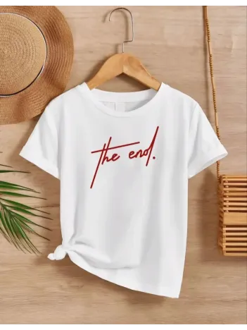 Çocuk Unisex Baskılı T-shirt - Beyaz