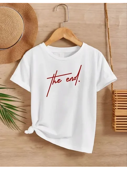 Çocuk Unisex Baskılı T-shirt - Beyaz