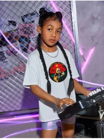 Çocuk Unisex Baskılı T-shirt - Beyaz