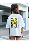 Çocuk Unisex Baskılı T-shirt - Beyaz