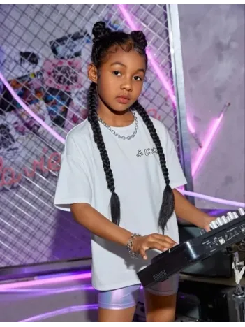 Çocuk Unisex Baskılı T-shirt - Beyaz