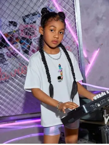 Çocuk Unisex Baskılı T-shirt - Beyaz