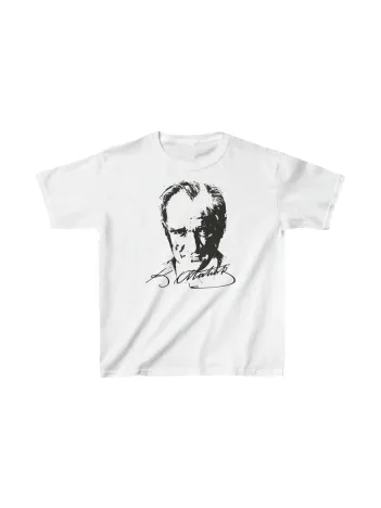 Çocuk Unisex Baskılı T-shirt - Beyaz