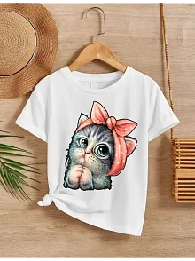 Çocuk Unisex Baskılı T-shirt - Beyaz