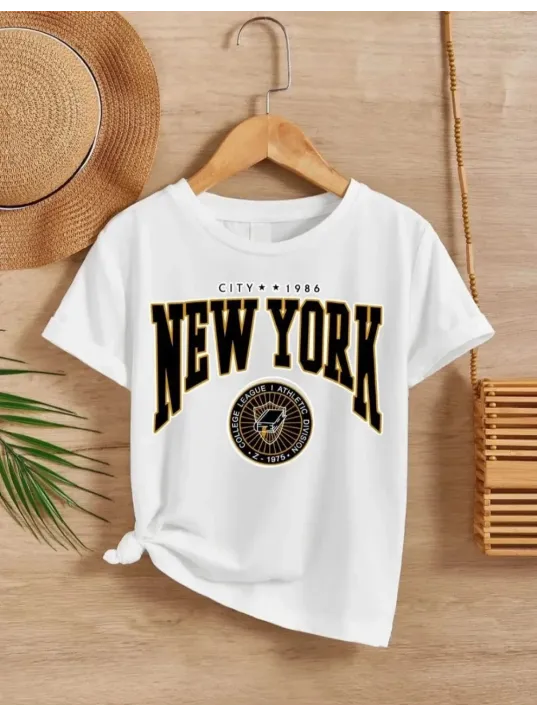 Çocuk Unisex Baskılı T-shirt - Beyaz Çocuk Unisex Baskılı T-shirt - Beyaz