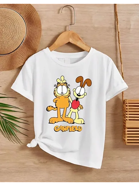 Çocuk Unisex Baskılı T-shirt - Beyaz