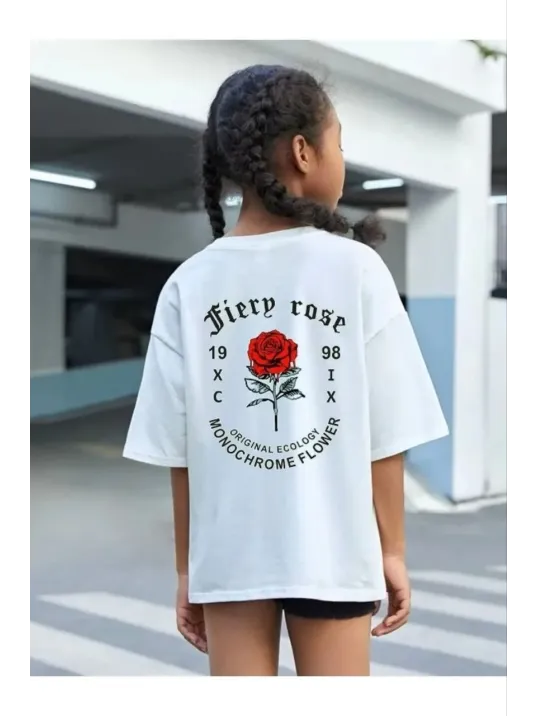 Çocuk Unisex Baskılı T-shirt - Beyaz Çocuk Unisex Baskılı T-shirt - Beyaz