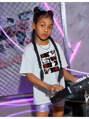 Çocuk Unisex Baskılı T-shirt - Beyaz