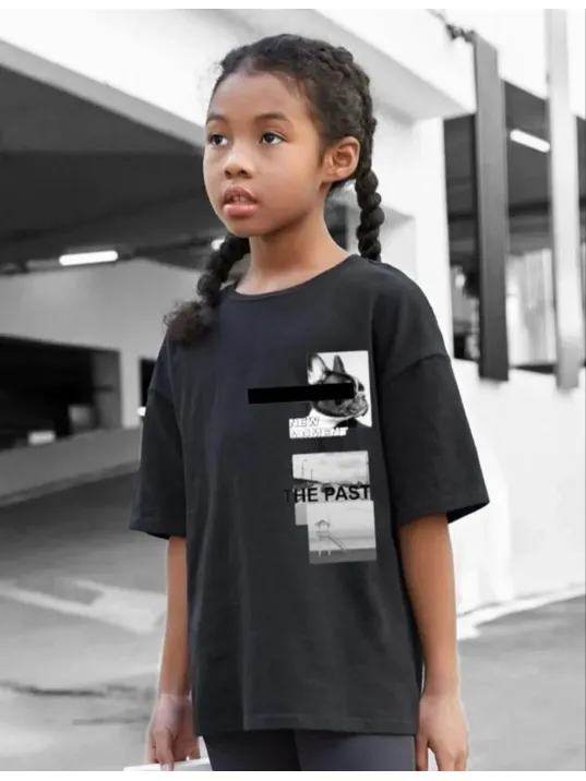 Çocuk Unisex Baskılı T-Shirt - Siyah Çocuk Unisex Baskılı T-Shirt - Siyah