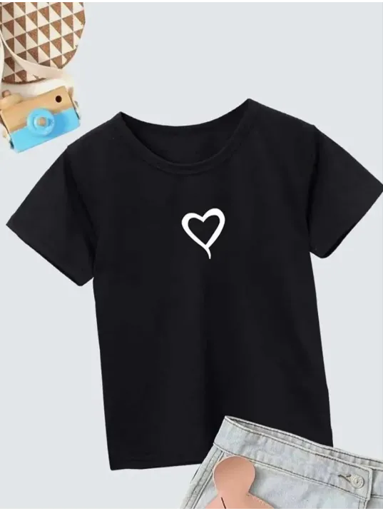 Çocuk Unisex Baskılı T-Shirt - Siyah Çocuk Unisex Baskılı T-Shirt - Siyah