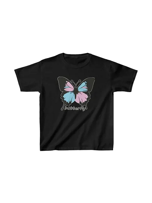 Çocuk Unisex Baskılı T-shirt - Siyah