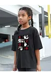Çocuk Unisex Baskılı T-shirt - Siyah