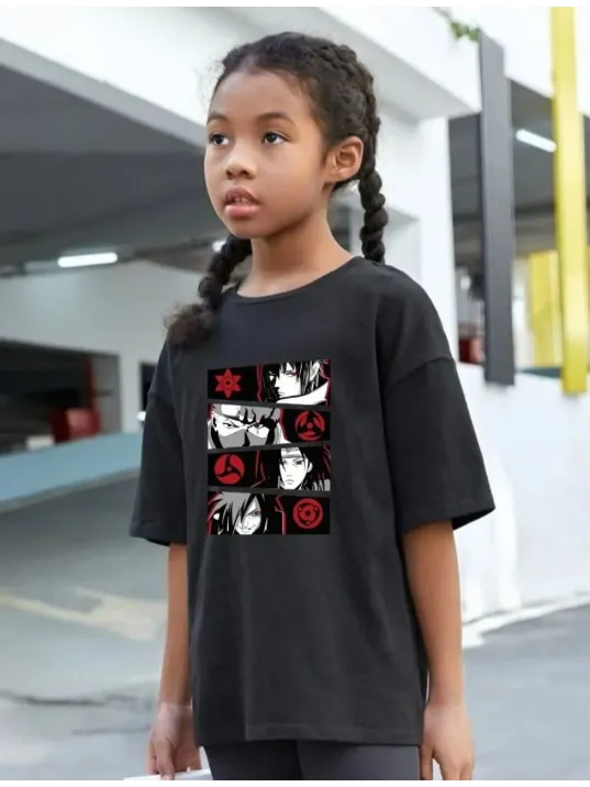 Çocuk Unisex Baskılı T-Shirt - Siyah Çocuk Unisex Baskılı T-Shirt - Siyah