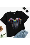 Çocuk Unisex Baskılı T-shirt - Siyah