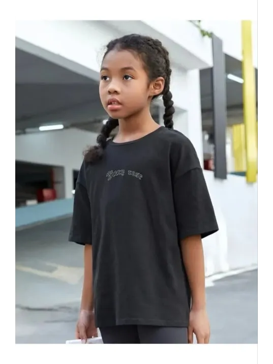 Çocuk Unisex Baskılı T-Shirt - Siyah Çocuk Unisex Baskılı T-Shirt - Siyah