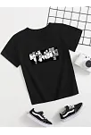 Çocuk Unisex Baskılı T-shirt - Siyah