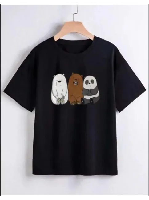 Çocuk Unisex Baskılı T-shirt - Siyah