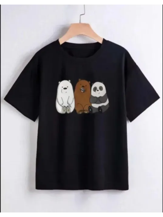 Çocuk Unisex Baskılı T-Shirt - Siyah