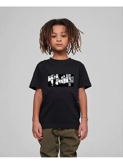 Çocuk Unisex Baskılı T-shirt - Siyah