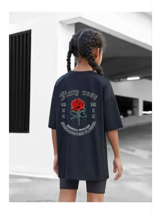 Çocuk Unisex Baskılı T-Shirt - Siyah Çocuk Unisex Baskılı T-Shirt - Siyah