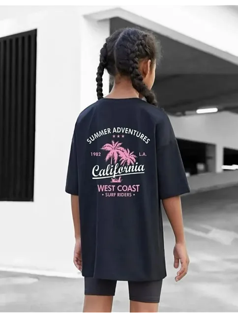 Çocuk Unisex Baskılı T-shirt - Siyah