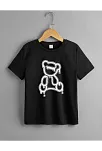 Çocuk Unisex Baskılı T-shirt - Siyah