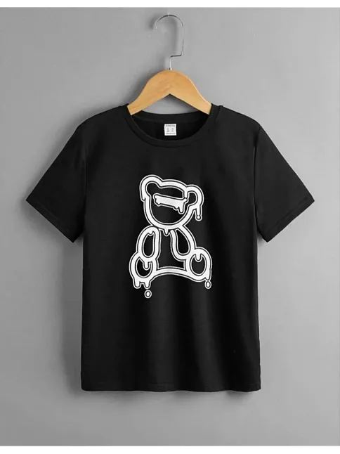 Çocuk Unisex Baskılı T-shirt - Siyah