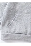 Çocuk Unisex Kapüşonlu Kedicik Baskılı Pamuklu Sweatshirt - Gri