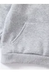 Çocuk Unisex Kapüşonlu Kedicik Baskılı Pamuklu Sweatshirt - Gri